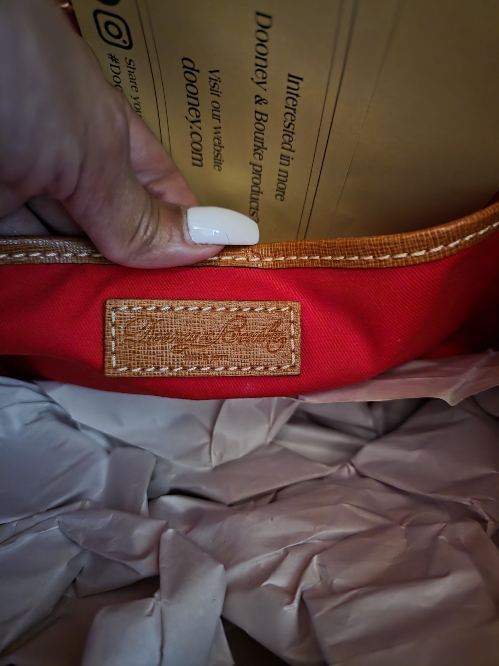 Dooney & Bourke Tan Leather Tote Bag with Buckle NWOT - Picture 4 of 8